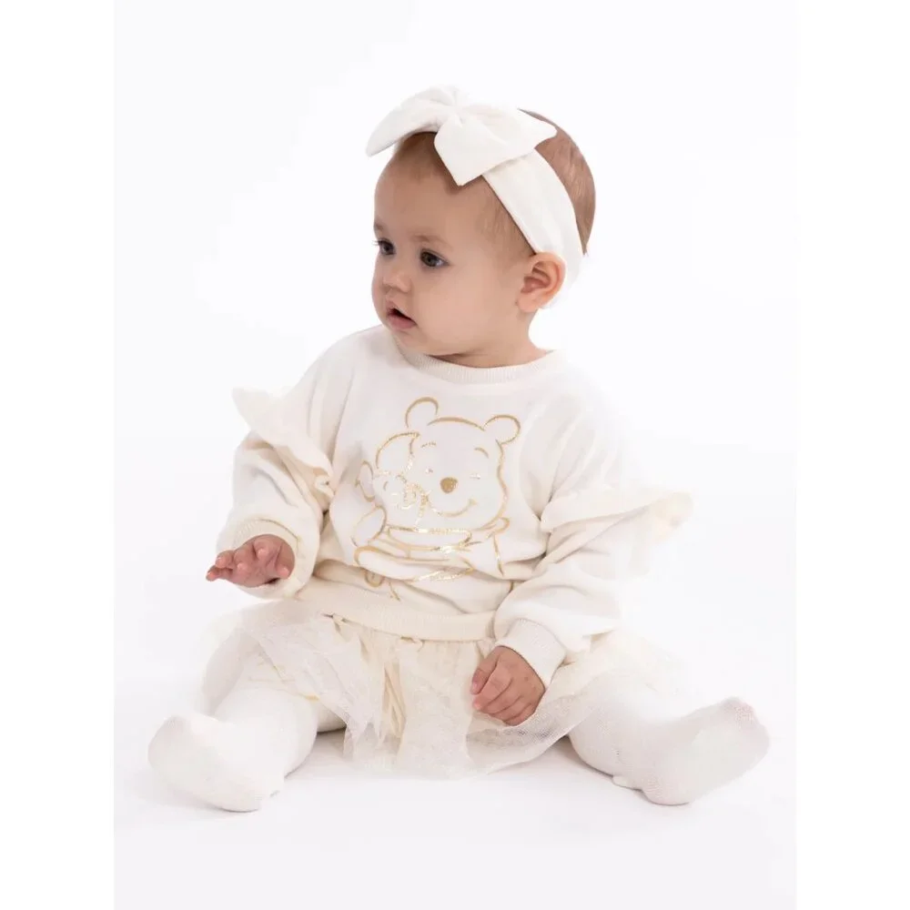 Disney Baby Girls‎ 24 Months Winnie the Pooh Dress Tights Headband 3 Piece Set